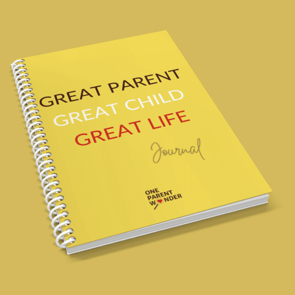 Spiral-bound journal titled "Great Parent Great Child Great Life."